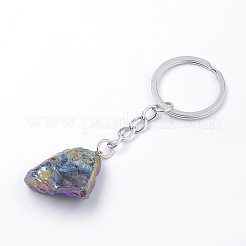 Regenbogen überzogener natürlicher Kristallquarz keychain&nbsp;KEYC-S252-11