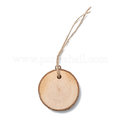 Flache runde holz große anhänger dekorationen&nbsp;WOOD-F010-02