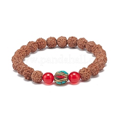 4 stücke 4 stil natürliche rudraksha mala perlen armbänder set&nbsp;BJEW-JB08979