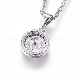 Collana con pendente in ottone con zirconia cubica&nbsp;NJEW-L146-01