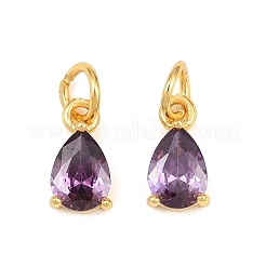 Charms in ottone zirconi a pavé di ottone&nbsp;KK-K340-51G