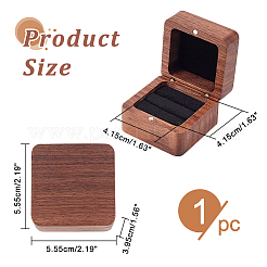 Fingerringboxen aus Holz mit 2 Steckplatz&nbsp;OBOX-WH0007-18