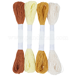 4 ovillo de 4 colores de hilo de bordar de algodón de 6 capas&nbsp;EMBR-WH20001-003E