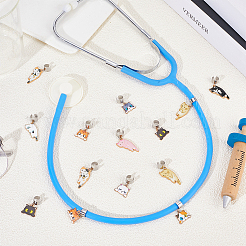 20 pendentif stéthoscope en alliage émaillé pour chat&nbsp;HJEW-GA00056