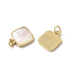 Natürliche weiße Muschel quadratische Charms&nbsp;KK-K384-06G