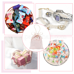8 Set 4 Farben Satin-Schmuck-Geschenktüten mit Kordelzug&nbsp;ABAG-BC0001-40