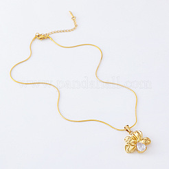 3 collar con colgante de flor de rhinestone de cristal de acero inoxidable para mujer&nbsp;LR1845