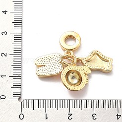 Gestellplattierte europäische Anhänger aus Messing mit kubischem Zirkonia&nbsp;KK-Q017-35G