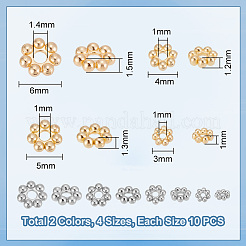 80 Stück 8 Stile 304 Edelstahl Abstandsperlen Sets&nbsp;STAS-UN0045-31