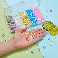 600pcs 15 Arten transparente Acrylperlen&nbsp;TACR-YW0001-36