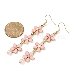 3 paio di orecchini pendenti a forma di fiore in lega di zinco smaltata in 3 colori&nbsp;EJEW-JE06462