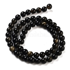 Natürliche goldenen Glanz Obsidian Perlen Stränge&nbsp;G-C068-6mm-9