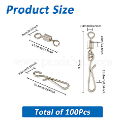 100 pezzo di chiusura per amo da pesca in ottone con acciaio inossidabile&nbsp;FIND-FH0010-48P