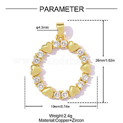 Latón micro pavimenta claro colgantes de circonio cúbico&nbsp;CU-OY001-47G-01