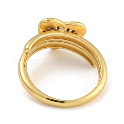 2 pièce 2 styles de bagues réglables en laiton micro pavé de zircone cubique pour femmes&nbsp;RJEW-P127-14G
