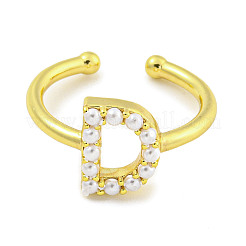 Anelli per polsini aperti da donna in ottone placcato a cremagliera&nbsp;RJEW-F162-01G-D