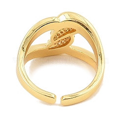 Manschettenringe aus Messing mit Mikropavé-Zirkonia für Damen&nbsp;RJEW-S392-14G