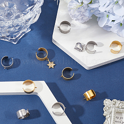 10 stücke 10 arten 304 edelstahl offene manschette ring komponenten&nbsp;STAS-SC0009-07