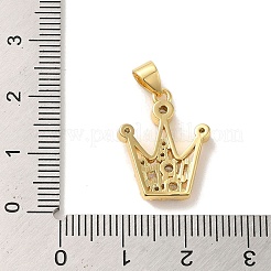 Colgantes de circonita cúbica transparente micro pavé de latón chapado en rack&nbsp;KK-C047-21A-G