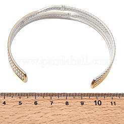 Brazaletes tipo brazalete de acero inoxidable 304 bicolor de múltiples hilos para mujer.&nbsp;SA-CBA82C8-06GP