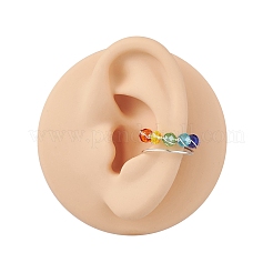 Boucles d'oreilles manchette en verre coloré&nbsp;EJEW-JE05699-01