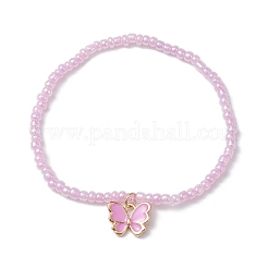 Braccialetti con ciondoli smaltati in lega di farfalla a 6 colori&nbsp;BJEW-JB10283