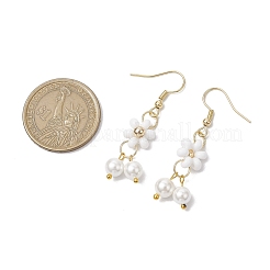 Orecchini pendenti con perle di conchiglia e semi di vetro&nbsp;EJEW-MZ00310-03