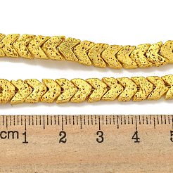 Fili di perle di roccia lavica naturale elettrodeposta&nbsp;G-I360-X01-01