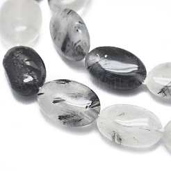 Natura turmalinierter Quarz / schwarz rutilierte Quarzperlenstränge&nbsp;G-D0001-19