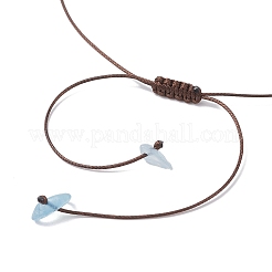 Pendentif en pépites de pierre naturelle brute avec fleur en verre fait à la main&nbsp;NJEW-TA00210-03