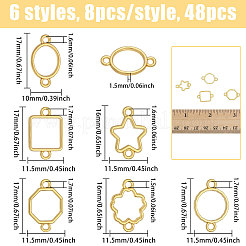48 Stück 6 Stile Zinklegierung offene Rückseite Lünette Verbinder Charms&nbsp;FIND-CA0011-23