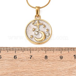 Colliers pendentifs en acier inoxydable 304 avec strass et cristal pour femmes&nbsp;NJEW-F378-01G-01