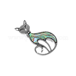 Kreative Katzenbrosche aus Abalonemuschel&nbsp;PW-WG786CF-01