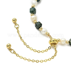 Braccialetti scorrevoli regolabili con pietre preziose naturali e perle d'acqua dolce coltivate per le donne&nbsp;BJEW-JB13609