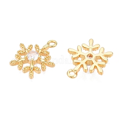 Weihnachtsmotiv Messing Micro Pave klare Zirkonia Charms&nbsp;KK-T073-14G