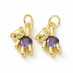 Latón micro pavimenta claro cubic zirconia encantos&nbsp;ZIRC-F135-25G-01