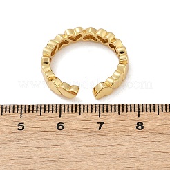 Manschettenringe aus Messing mit Mikropavé-Zirkonia für Damen&nbsp;RJEW-F182-03G