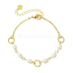Gliederarmbänder aus natürlichen Süßwasser-Zuchtperlen&nbsp;BJEW-JB14043