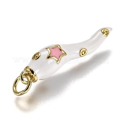Pendentifs d'émail en laiton &nbsp;KK-B026-15G-C
