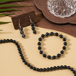1 filo di perline di shungite naturale&nbsp;G-TA0003-34C
