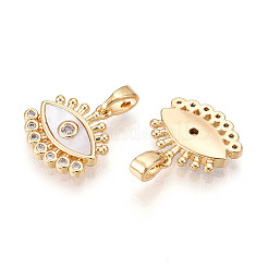Breloques en laiton avec zircone cubique de micro pave&nbsp;KK-N258-04G