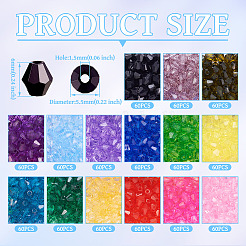 900pcs 15 Farben transparente Acrylperlen&nbsp;TACR-TA0001-46
