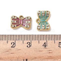 304 Edelstahl Kristall Strass Bowknot Charms&nbsp;STAS-G362-11G