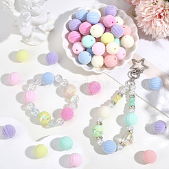 40 pièce de perles acryliques opaques floquées&nbsp;OACR-PA0001-95