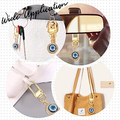 2 llavero con colgante de resina y rhinestone de acero inoxidable 304&nbsp;HJEW-OC0001-13