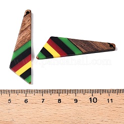 Ciondoli in resina epossidica color giamaicano e legno di noce&nbsp;RESI-N039-122I