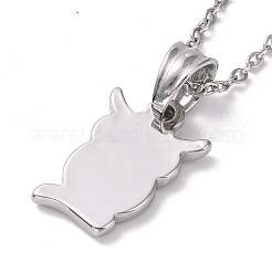 Collier avec pendentif hibou en acier inoxydable 304 anti-ternissement pour femme&nbsp;STAS-E154-20P
