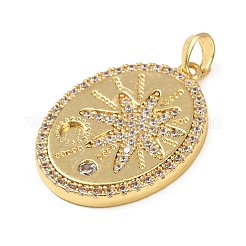 Messing Micro Pave Strass Anhänger&nbsp;KK-Z161-01G-02