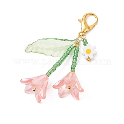Décorations pendentifs en perles de verre et acrylique transparent&nbsp;HJEW-MZ00406