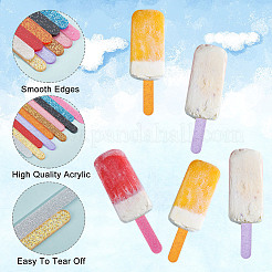 30 Stück wiederverwendbare Cakesicle-Sticks aus Acryl mit Pailletten in 10 Farben&nbsp;DIY-GA0002-46